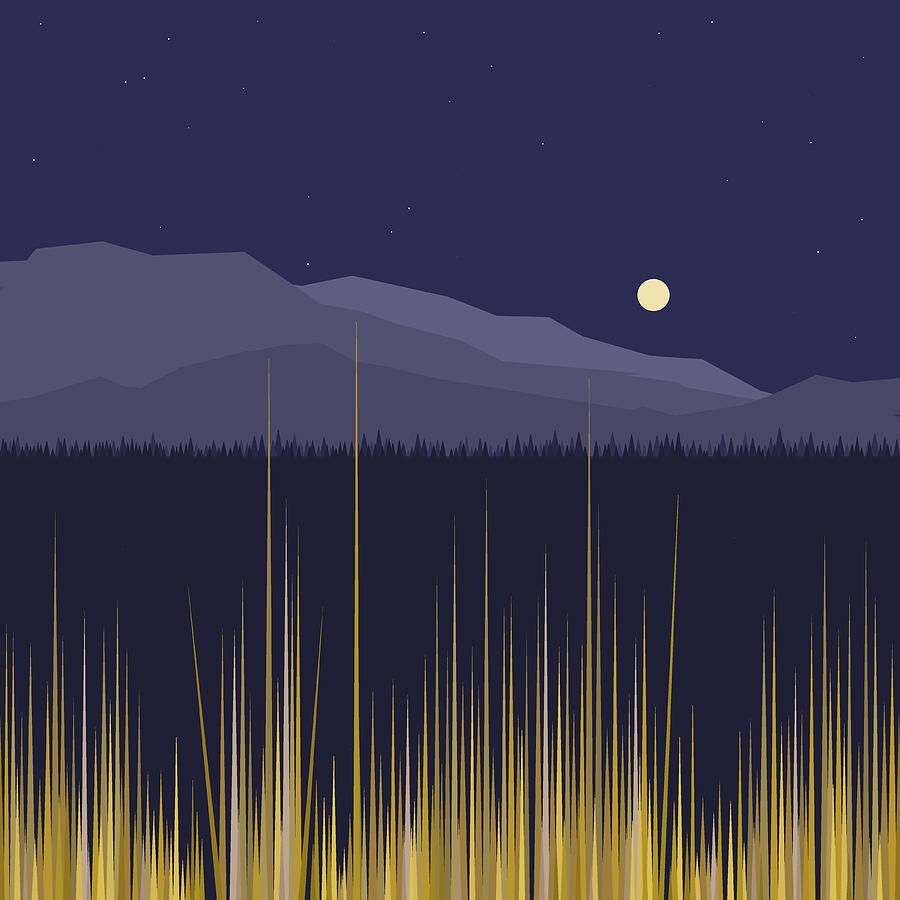 A Peaceful Mountain Twilight Digital Art by Val Arie