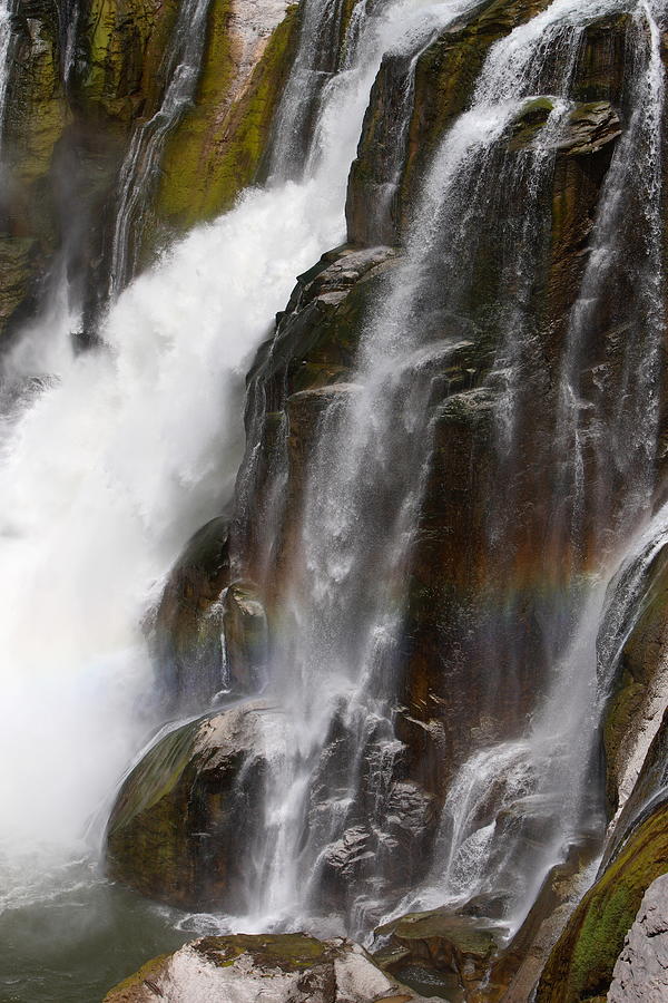 Waterfall Photograph - A Piece of Shoshone Falls With a Hint of a Rainbow by David Andersen