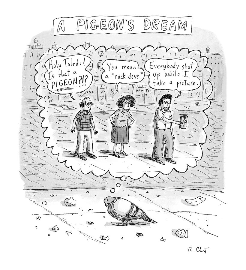 A Pigeons Dream Drawing by Roz Chast