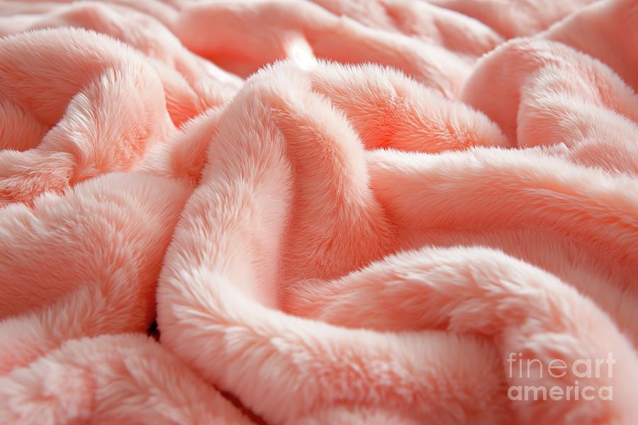 A pink blanket is neatly spread across a bed, creating a warm and inviting atmosphere. Photograph by Joaquin Corbalan