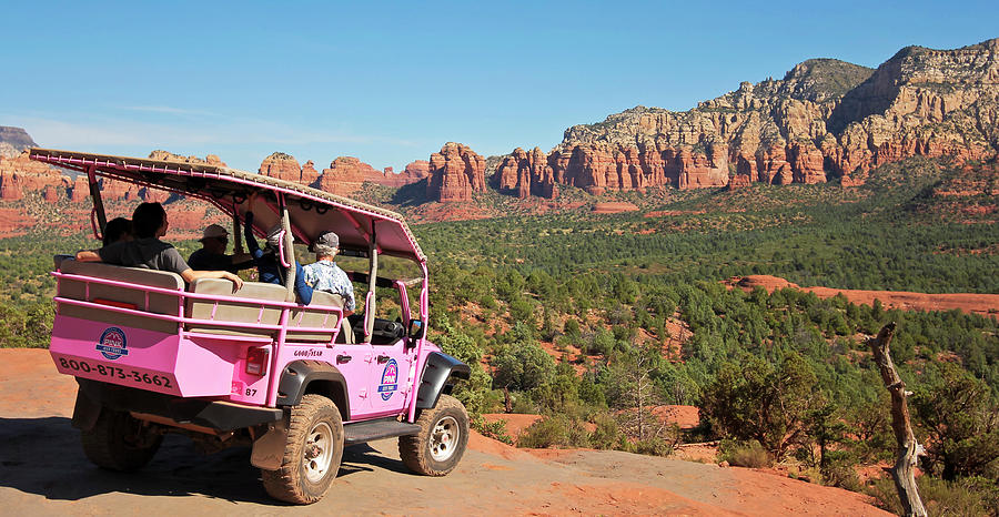A Pink Jeep Tour On Broken Arrow Trail, Sedona, Az, Usa. Photograph