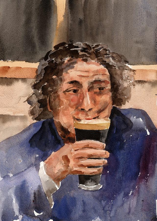 A Pint of BLACK Painting by Val Byrne
