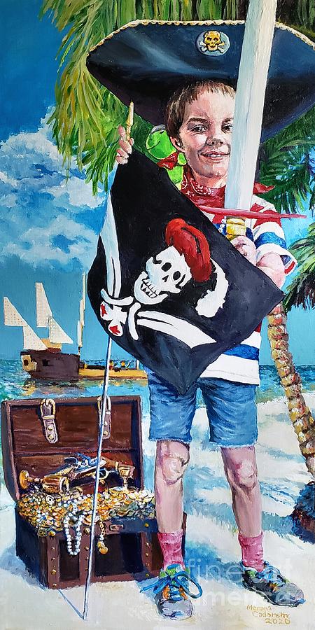 A Pirates Life for me Painting by Merana Cadorette
