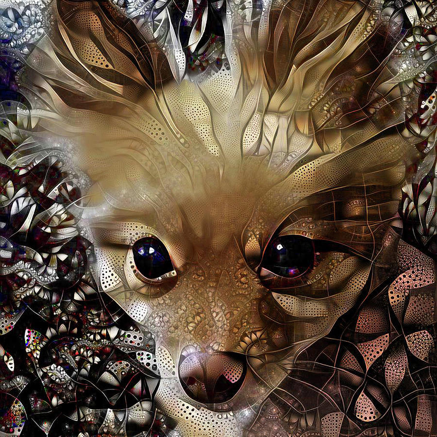 A Pomeranian Dog Named Paris Mixed Media by Peggy Collins