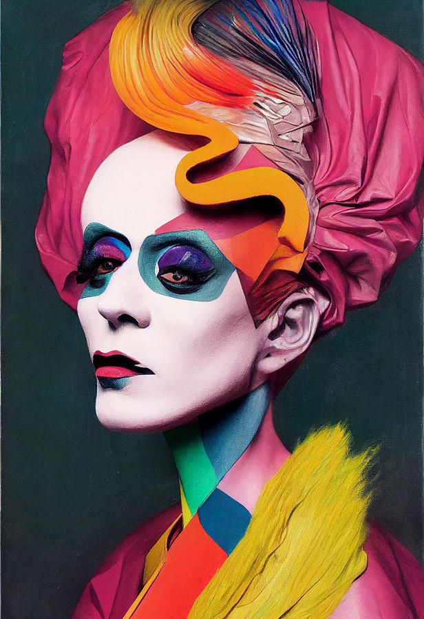 a  portrait  of  a  fabulous  drag  queen  painted  by  Franci  73ac4d7d  8e4c  4b36  b837  71b45fd4 Painting by Celestial Images