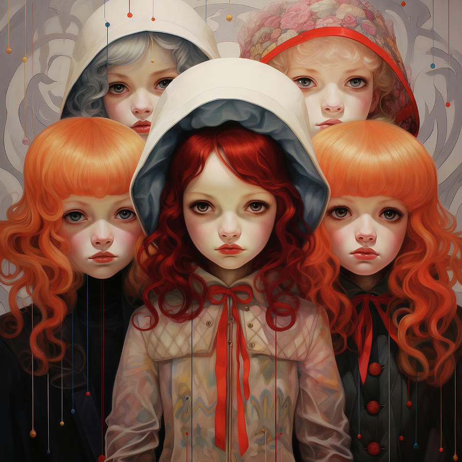 A Portrait of Five Sisters Digital Art by Robert Knight