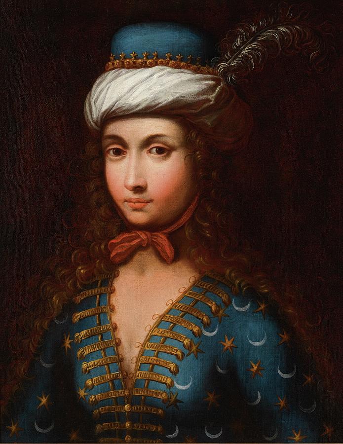 A Portrait of Lady Mary Wortley Montagu in Ottoman dress, English School, 18th 19th century Painting by Artistic Rifki