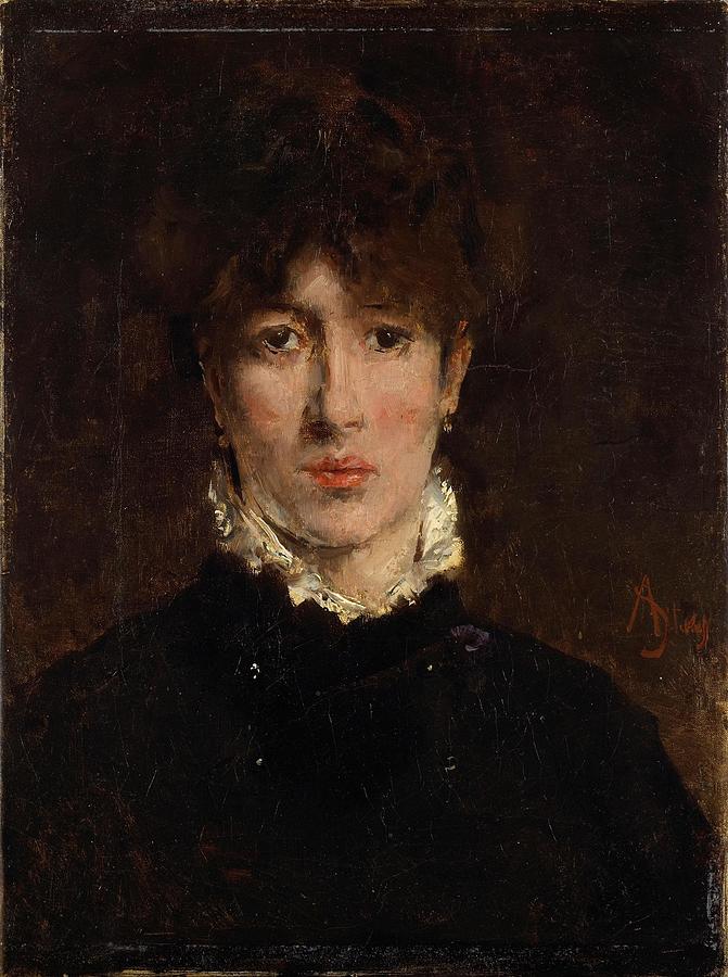 A portrait of Sarah Bernhardt Painting by Alfred Stevens