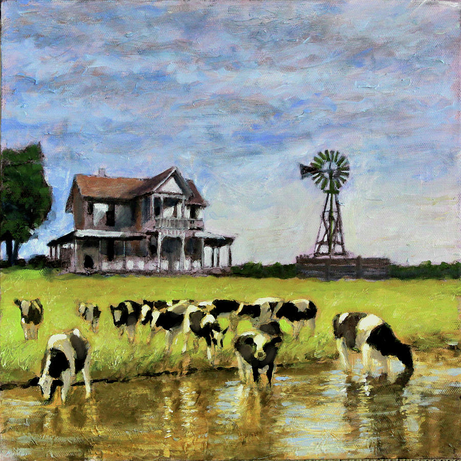 A Prairie Thirst Painting by David Zimmerman