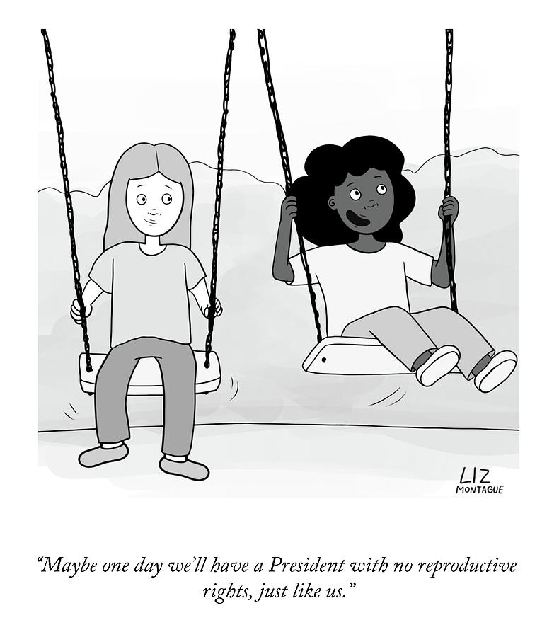 A President With No Reproductive Rights Drawing by Liz Montague