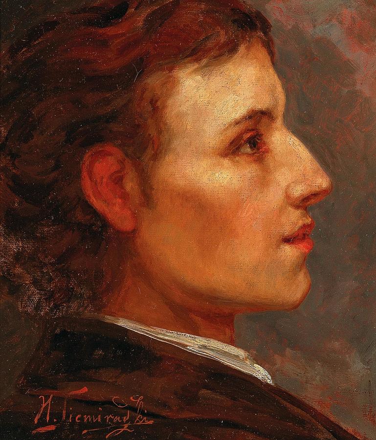 Frederic Remington Drawing - A Profile Portrait Of Frederic Chopin by Workshop of Henryk Siemiradzki Polish