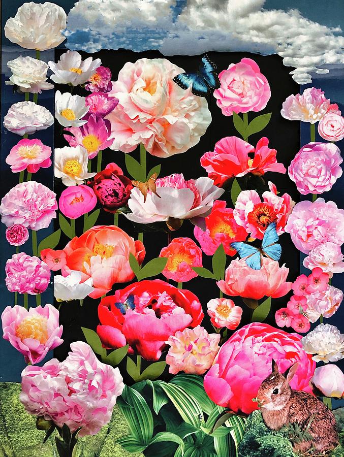 A Profusion of Peonies Mixed Media by Kirsten Giving