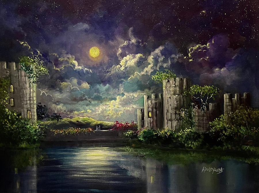 A Proposal.  Moonlit Night. Painting by Rand Burns