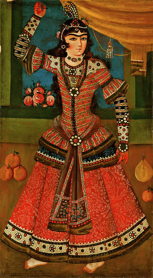 A Qajar Dancing Girl Iran, Circa 1840 2 Painting by Artistic Rifki