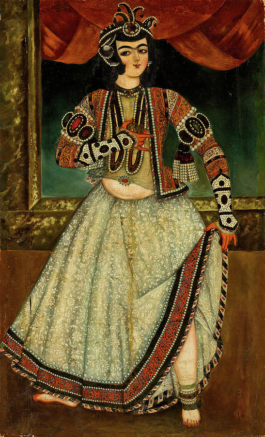 A Qajar Dancing Girl Iran, Circa 1840 Painting by Artistic Rifki