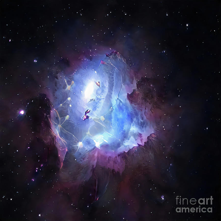 A Quasar Shines Light in Deep Galaxy Drawing by Amitha Chapa Fine Art