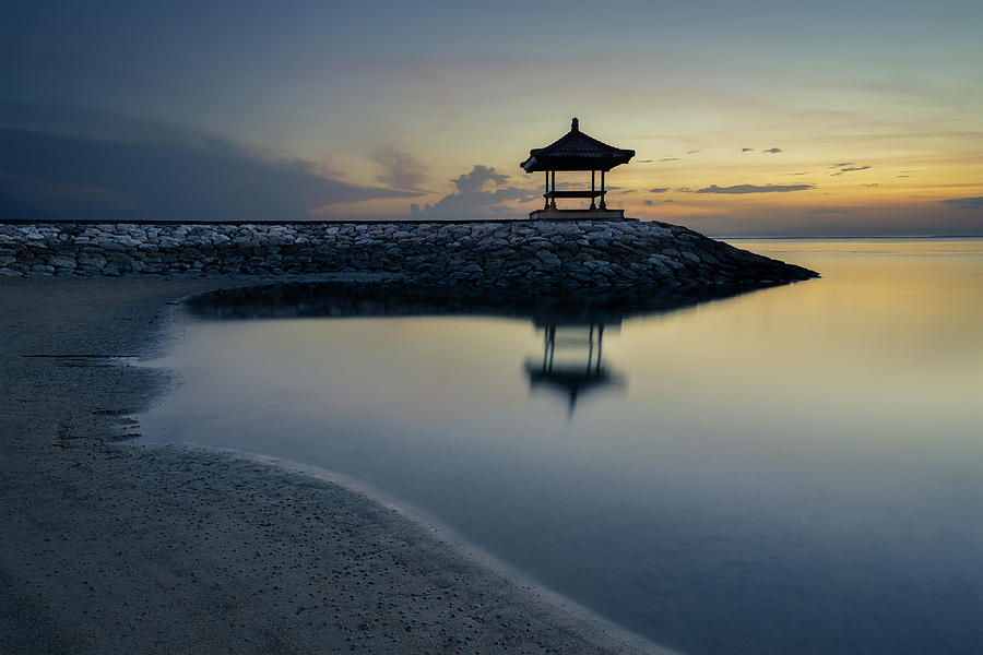 A quiet and still morning at Karang beach in Sanur Photograph by Anges Van der Logt