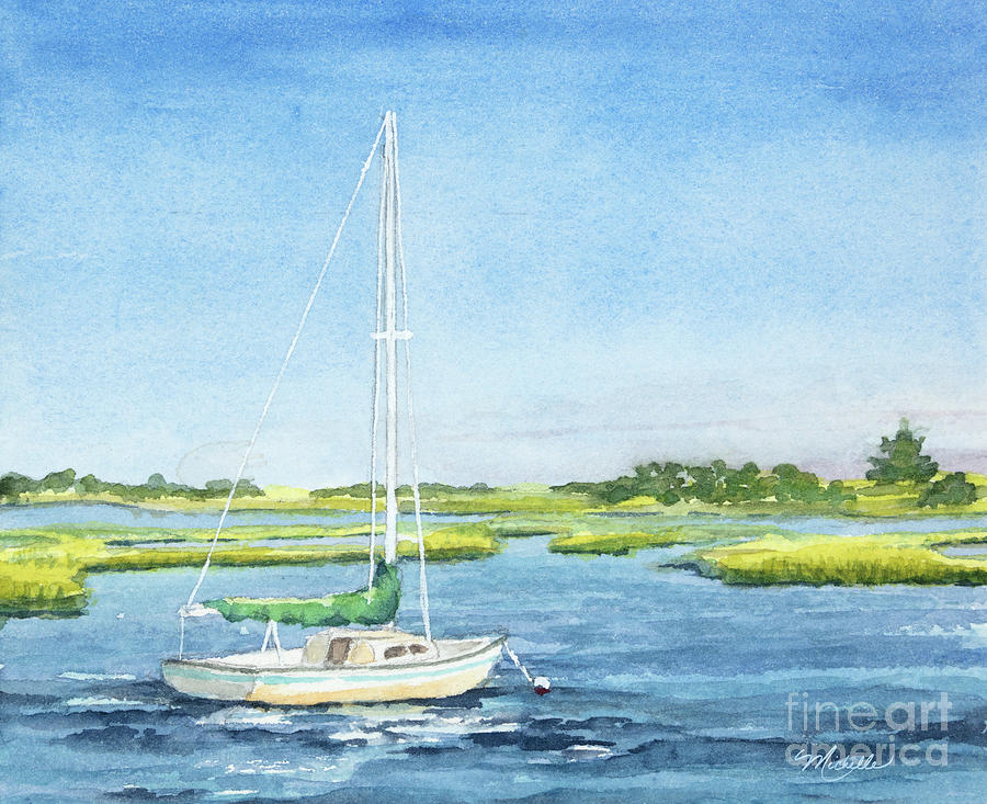 A Quiet Day on the Bass River Painting by Michelle Constantine