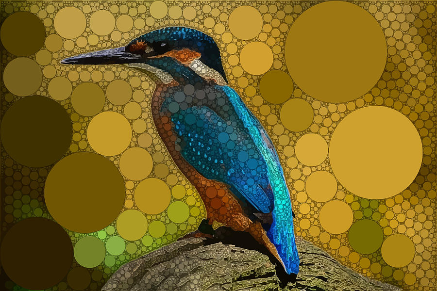 Blue Digital Art - A Quiet Kingfisher by Dahl Winters Blue Digital Art - A Quiet Kingfisher by Dahl Winters