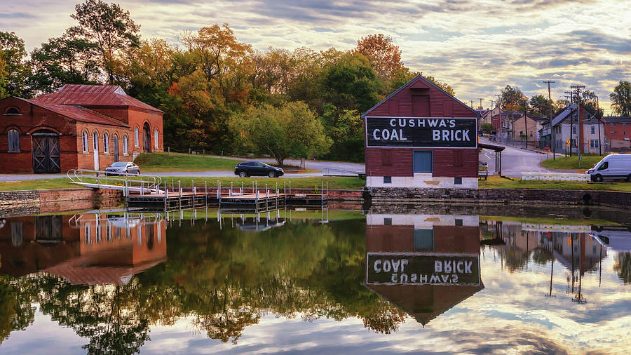 A Quiet Morning on the Cushwa Basin - C and O Canal Photograph by Susan Rissi Tregoning