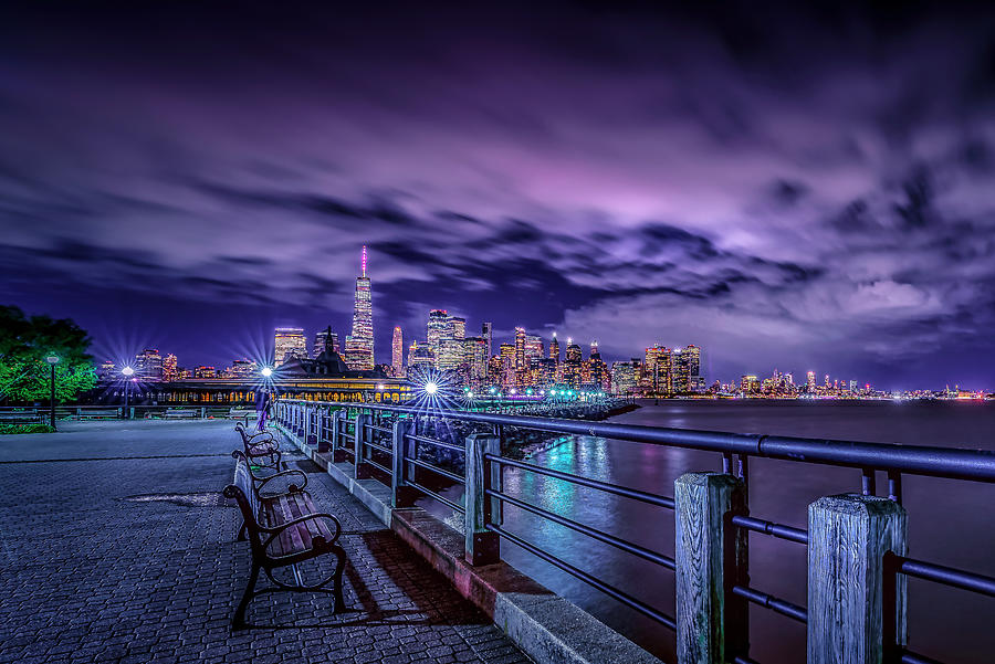 A Quiet Night at Liberty State Park Photograph by Penny Polakoff