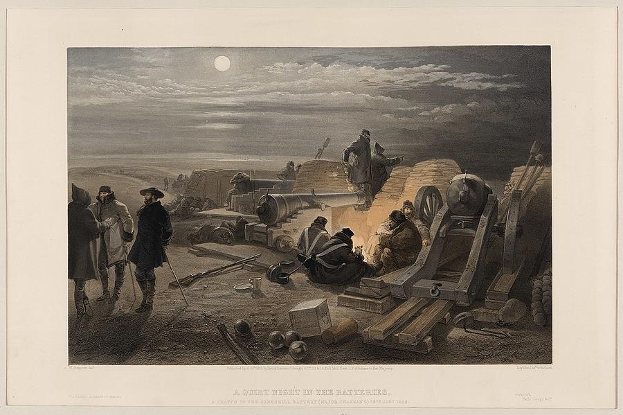 A quiet night in the batteries  a sketch in the Greenhill battery Major Chapman 29th Jany 185 Photograph by Paul Fearn