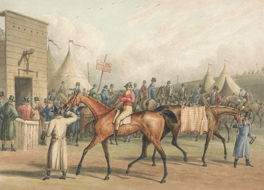 A Race Meeting Drawing by Charles Turner