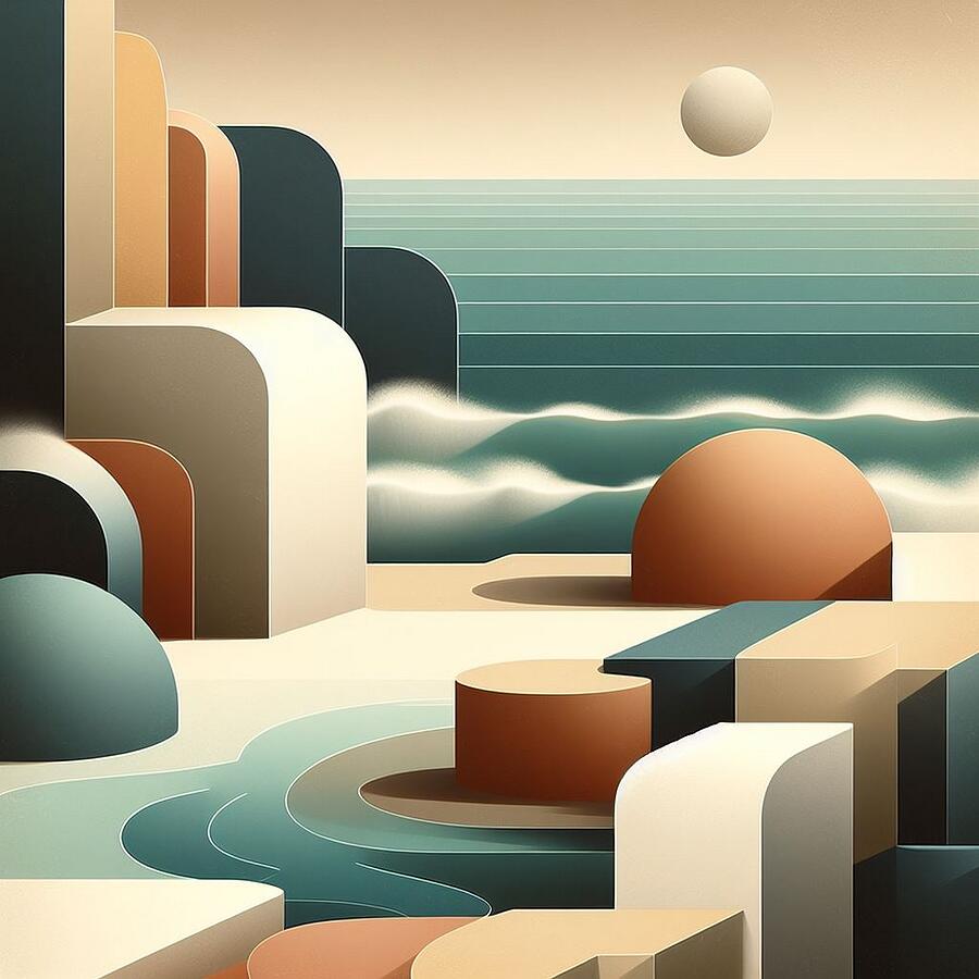 A Radiant Seascape of Soft Curves and Cool Hues Digital Art by Artfinity X A Radiant Seascape of Soft Curves and Cool Hues Digital Art by Artfinity X