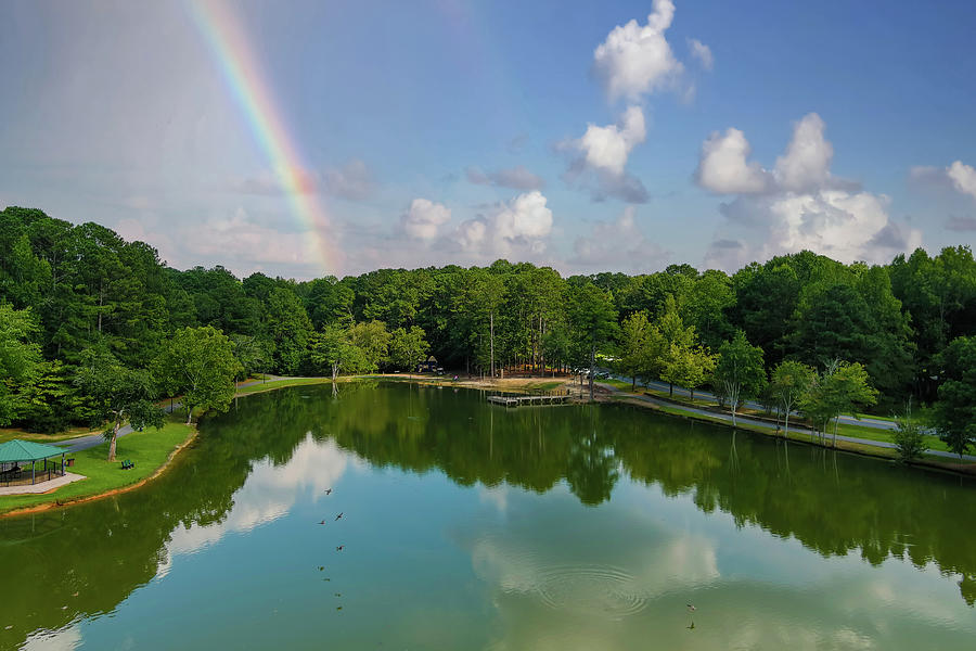 A Rainbow at Huddleston Pond Park Photograph by Marcus Jones