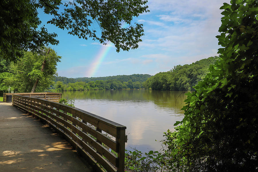 A Rainbow Over the Roswell Riverwalk Boardwalk Photograph by Marcus Jones