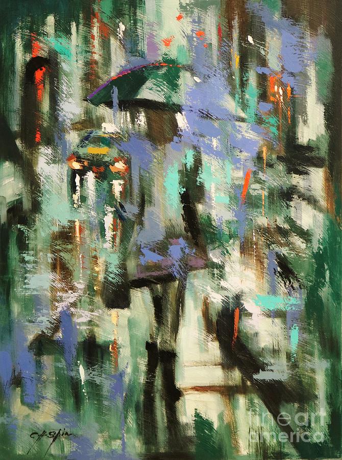 A Rainy Day in New York Painting by Chin h Shin