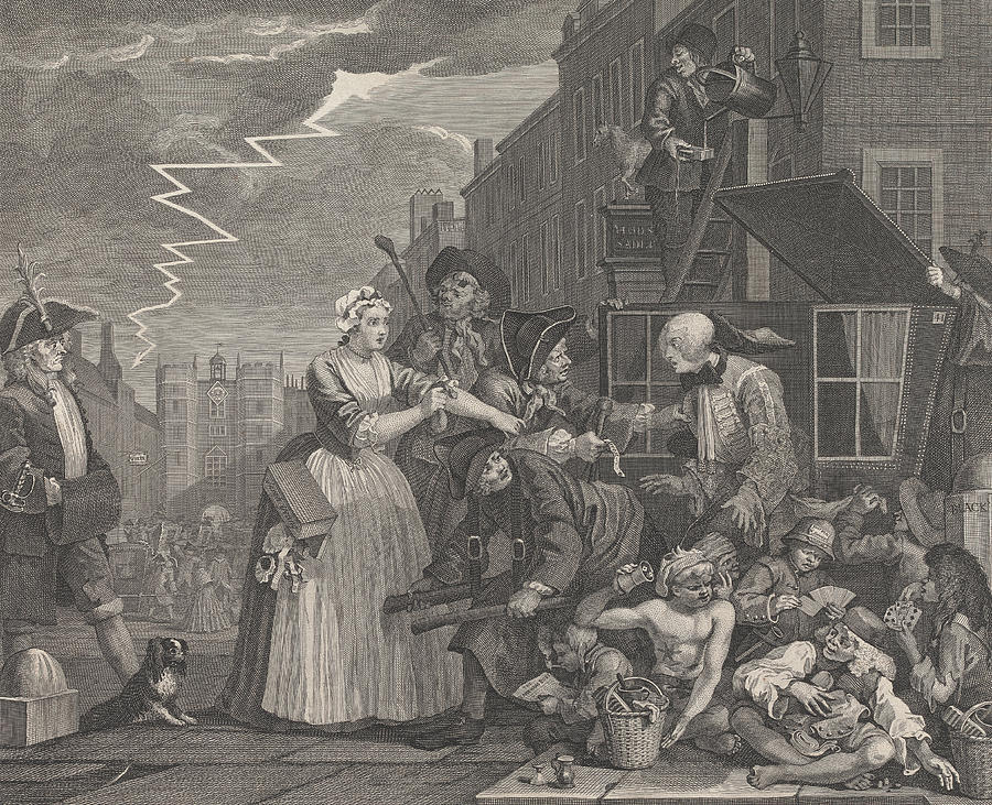 A Rakes Progress, Plate IV - Goes to Court Relief by William Hogarth