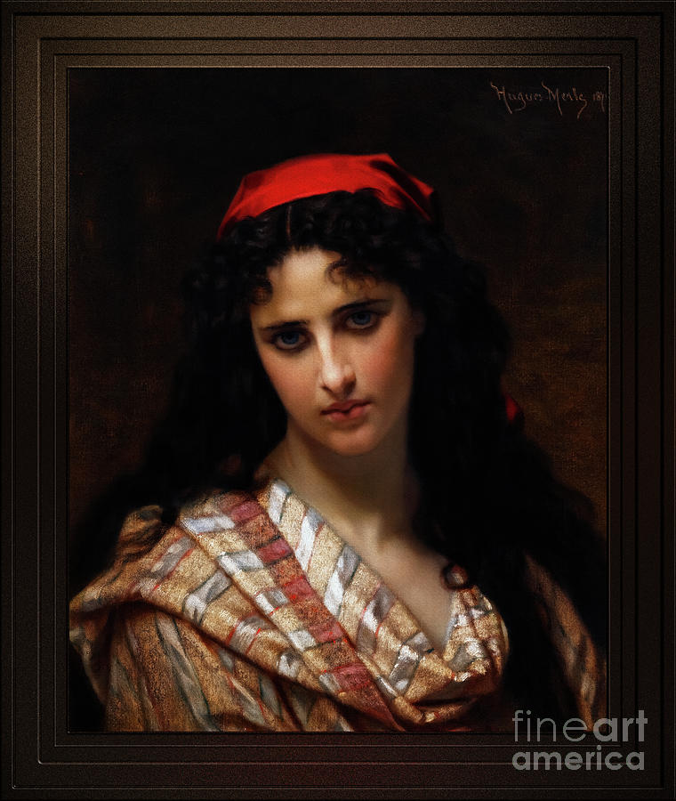 A Rare Beauty by Hugues Merle Remastered Xzendor7 Fine Art Classical Reproductions Painting by Rolando Burbon