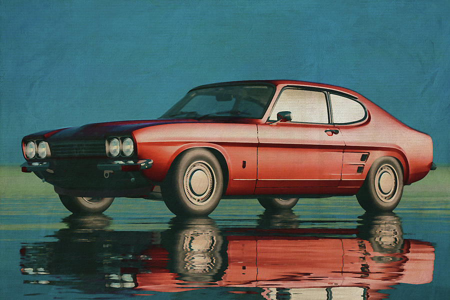 A Rare Classic Car - The Ford Capri RS V6 From 1973 Digital Art by Jan Keteleer
