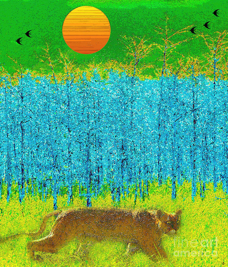 A rare sighting in Big Cypress Mixed Media by David Lee Thompson