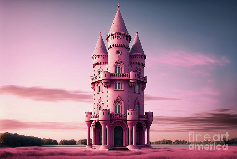 A realistic fantasy castle in pink, in a dreamy and dreamlike st Photograph by Joaquin Corbalan