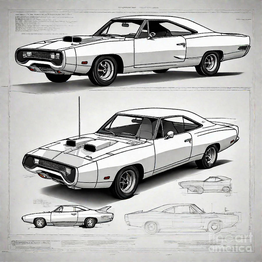 1970 hotsell Plymouth Roadrunner Drawing