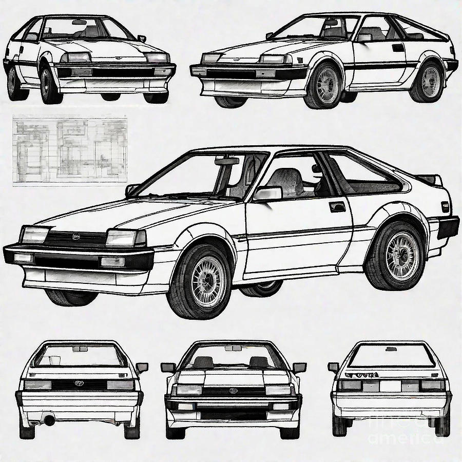 A realistic sketch of car Toyota AE86 Drawing by Clint McLaughlin ...