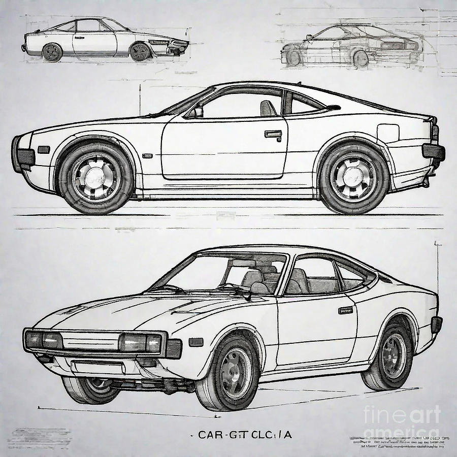 A realistic sketch of car Toyota Celica 2000GT-FOUR RC Drawing by Clint ...