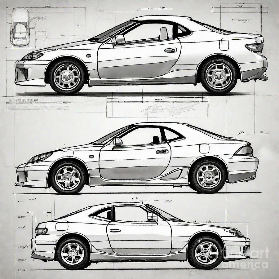 A realistic sketch of car Toyota Sera Drawing by Clint McLaughlin ...