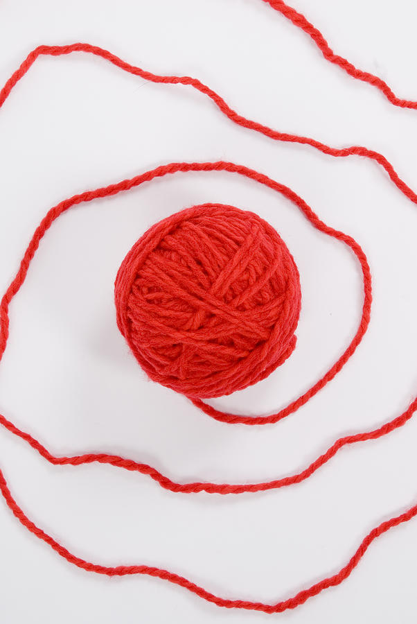 A red ball of yarn. Photograph by Marcus Carlsson