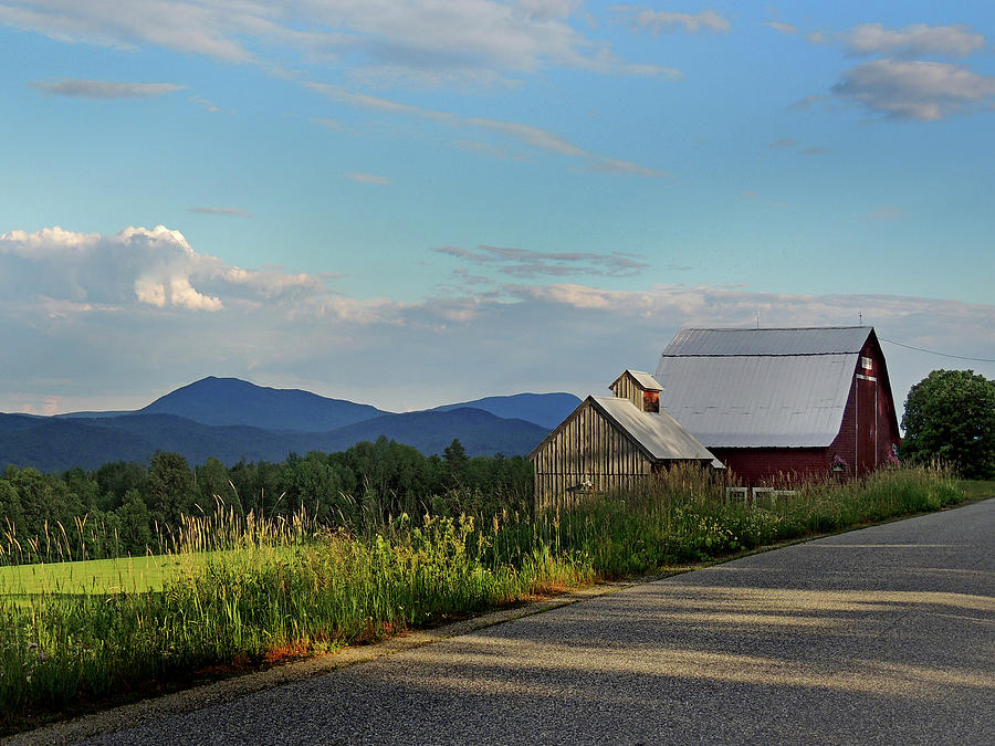 A Red Barn and Sugar House in Vermont Photograph by Nancy Griswold