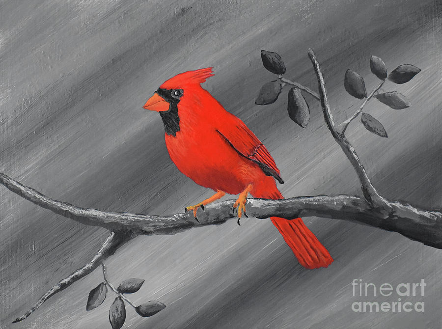 red cardinal artwork