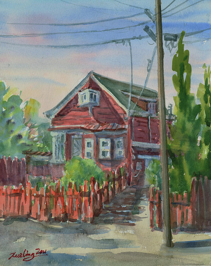 A Red House Painting by Xueling Zou