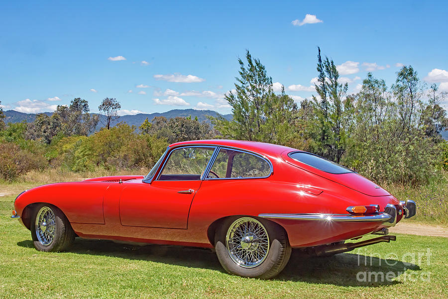 A red Jaguar E Type FDC Sports car, E2 Photograph by Christopher ...