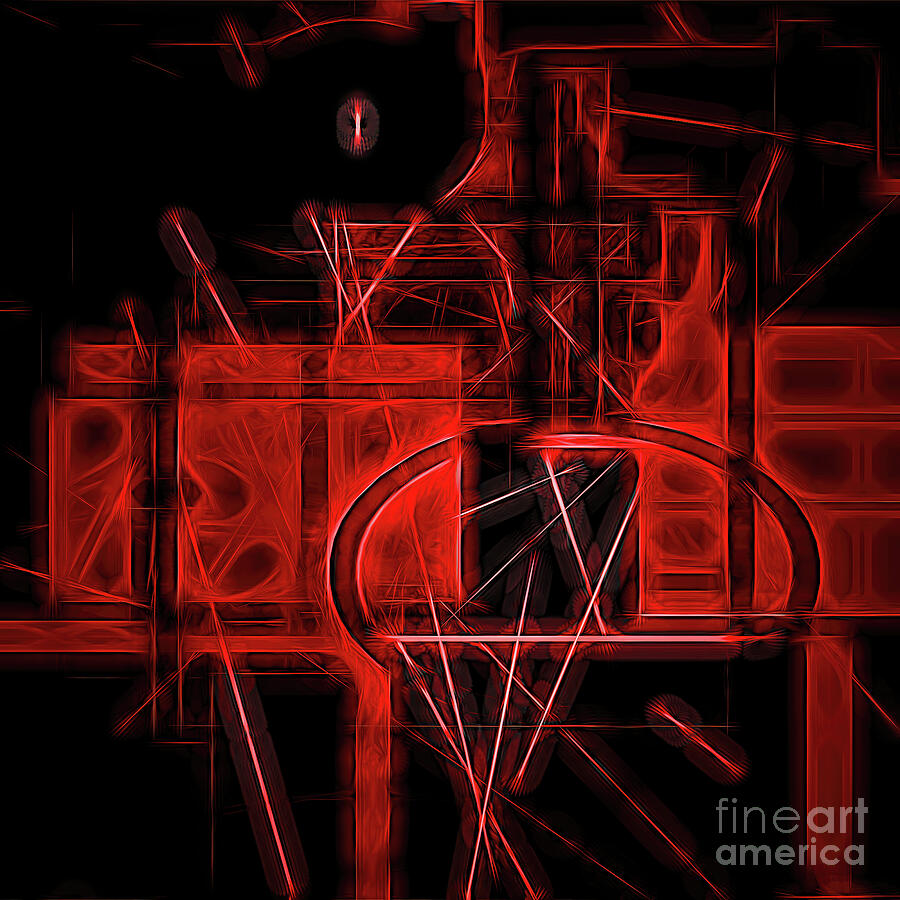 A Red Maze Digital Art by Diana Mary Sharpton