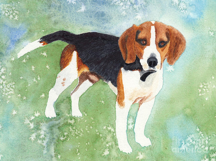 A Regal Beagle Painting
