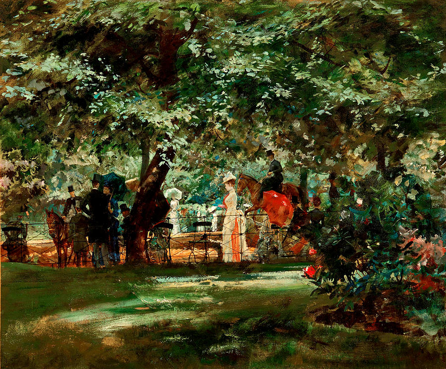A Ride in the Park Painting by Sir Robert Ponsonby Staples