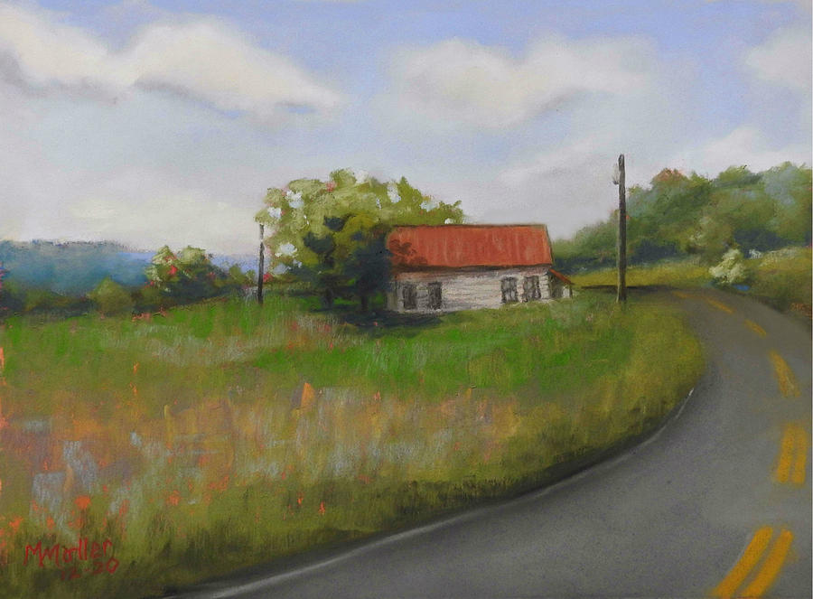 A Road Ran Around It Pastel by Marcus Moller