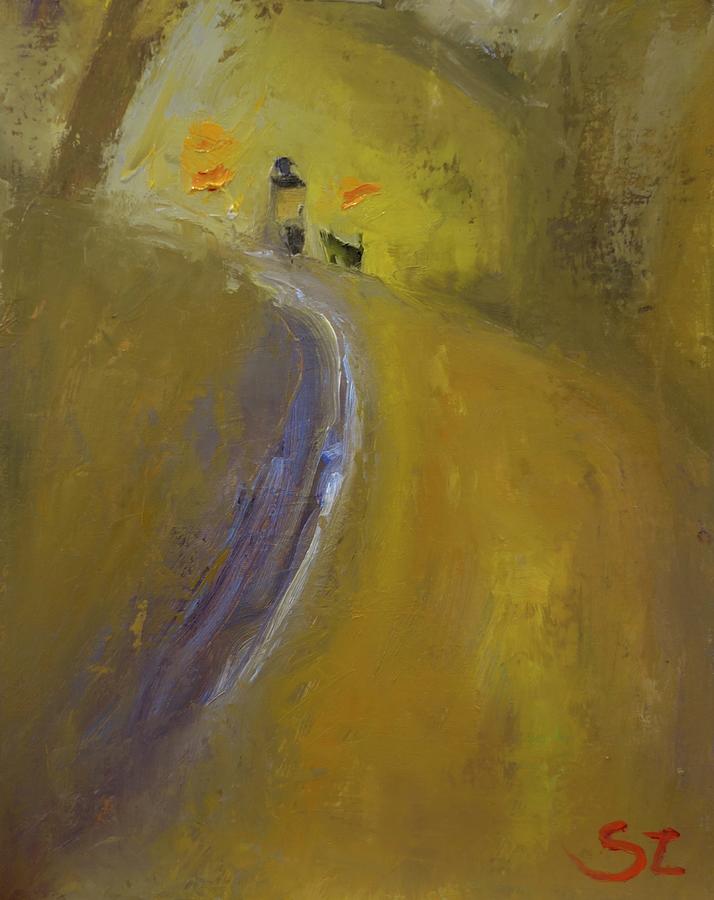 A road up the hill where love sings Painting by Suzy Norris